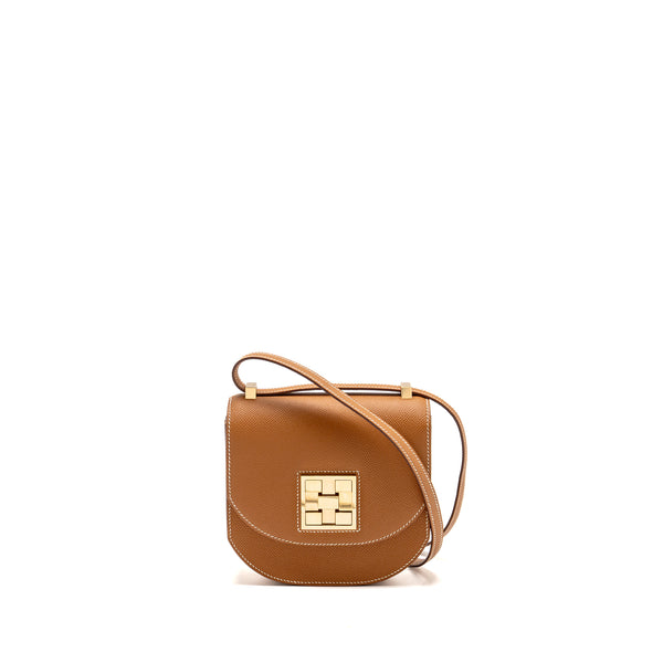 Hermes Mosaique 24 Mini Epsom Gold LGHW Stamp D