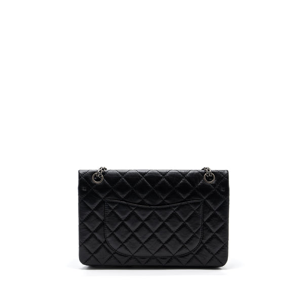 Chanel Large 2.55 Reissue Flap Bag Aged Calfskin Black Ruthenium Hardware (microchip)