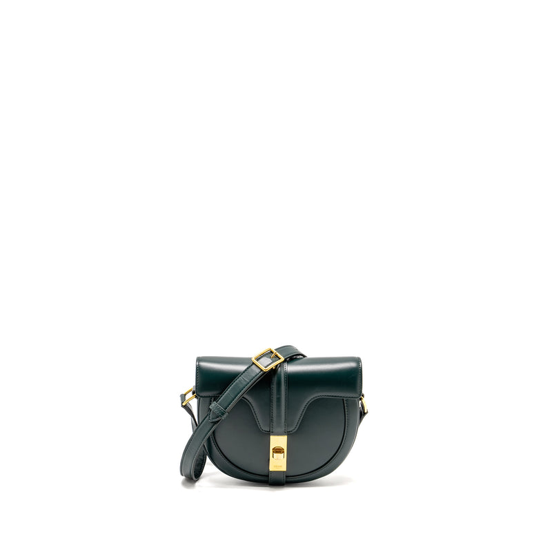 Celine Small Besace Bag Calfskin Dark Green GHW