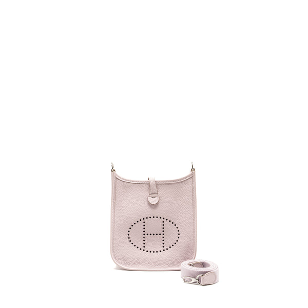 Hermes Mini Evelyne clemence mauve pale SHW stamp W