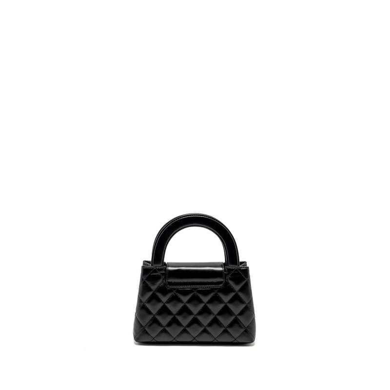 Chanel mini kelly shopping tote bag calfskin black GHW (microchip)