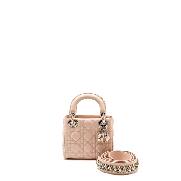 Dior Mini Lady Dior Crystal Strap Limited Edition Lambskin Light Pink SHW