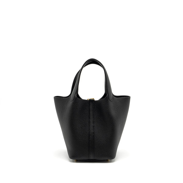 Hermers Picotin 18 Lock Bag Clemence Black GHW Stamp B