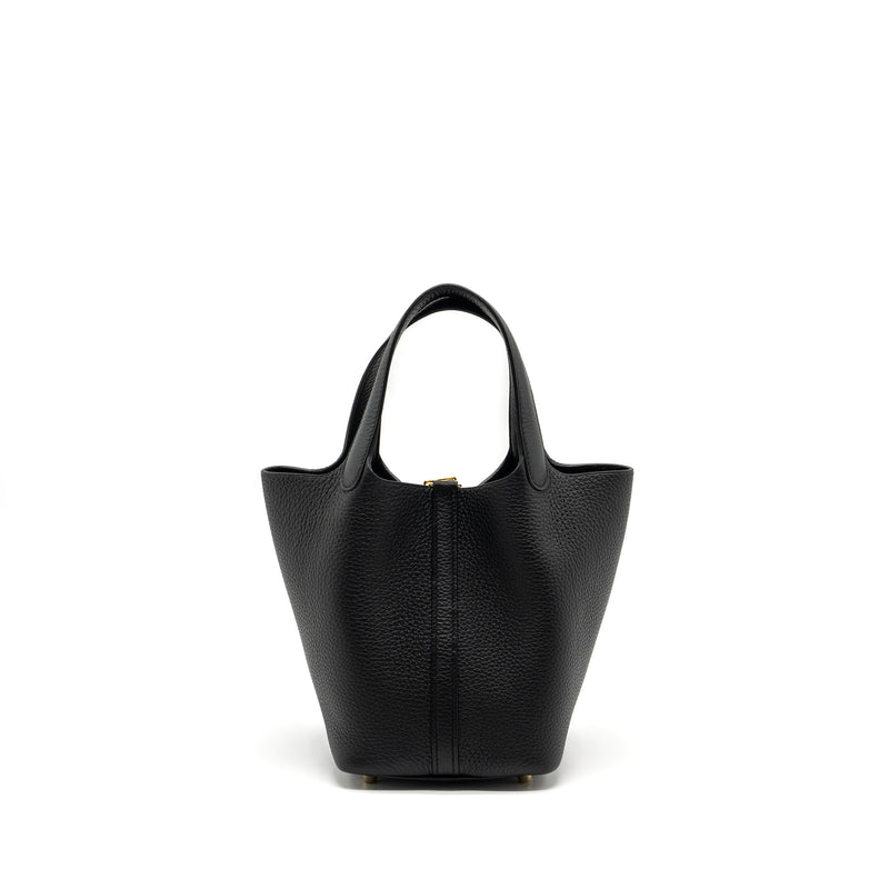 Hermers Picotin 18 Lock Bag Clemence Black GHW Stamp B