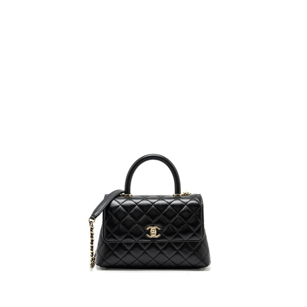 Chanel small coco handle caviar Black LGHW (microchip)
