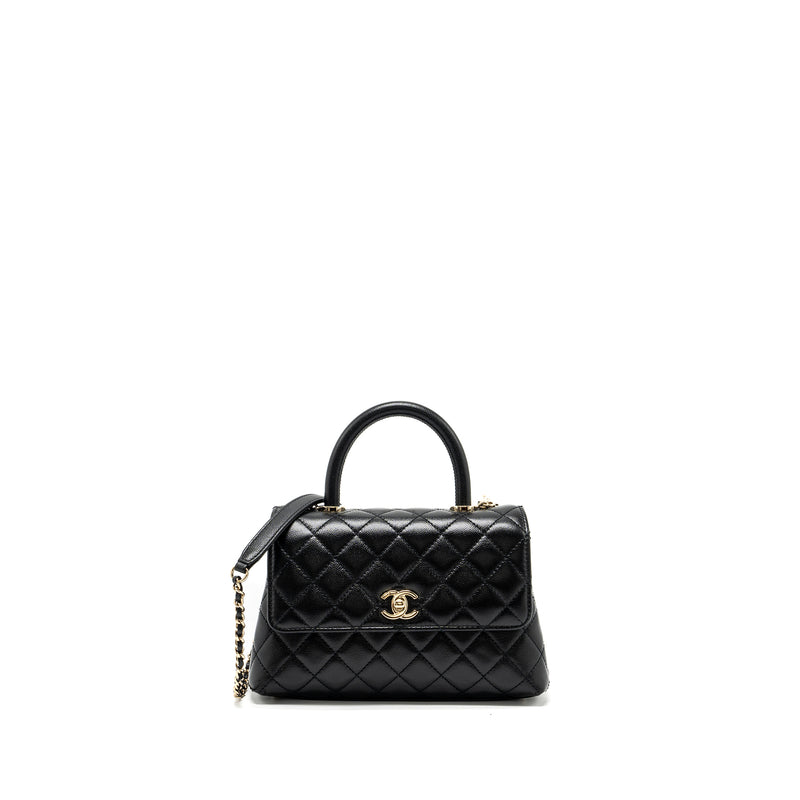 Chanel small coco handle caviar Black LGHW (microchip)