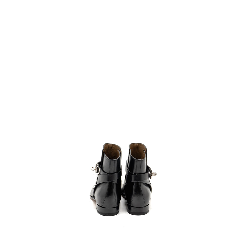 Hermes Size 37 Neo Ankle boots calfskin black SHW