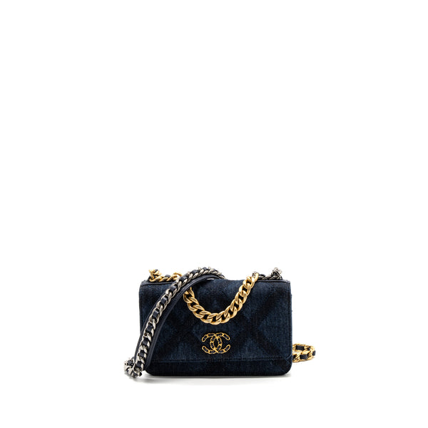 Chanel 19 wallet on chain limited denim dark blue multicolour hardware