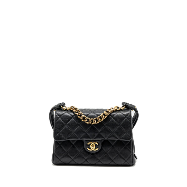Chanel Chains Handle Flap Bag lambskin Black GHW