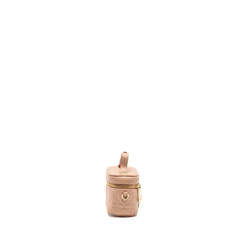 Dior Micro Lady Dior Vanity Case Cannage Lambskin Rose Des Vents Pink LGHW
