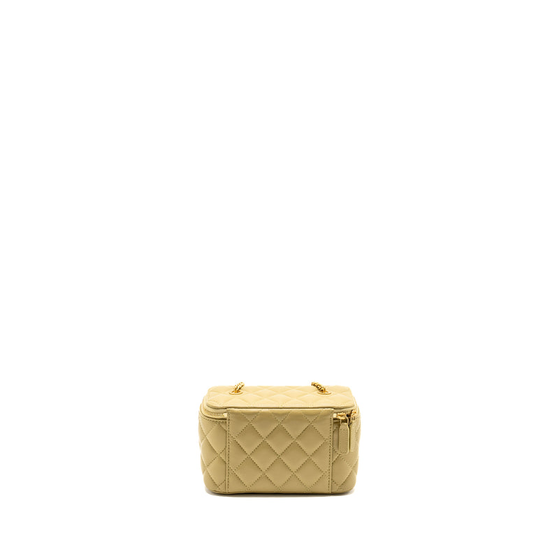 Chanel Coco Letter Long Vanity With Chain Lambskin Green GHW (Microchip)