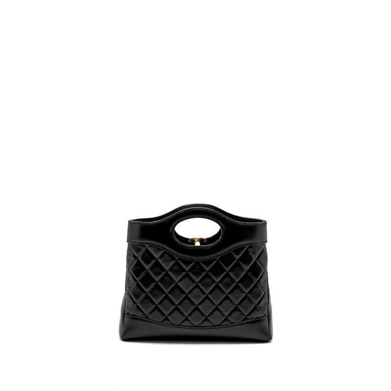 Chanel Mini 31 Bag Shiny Lambskin Black LGHW (Microchip)