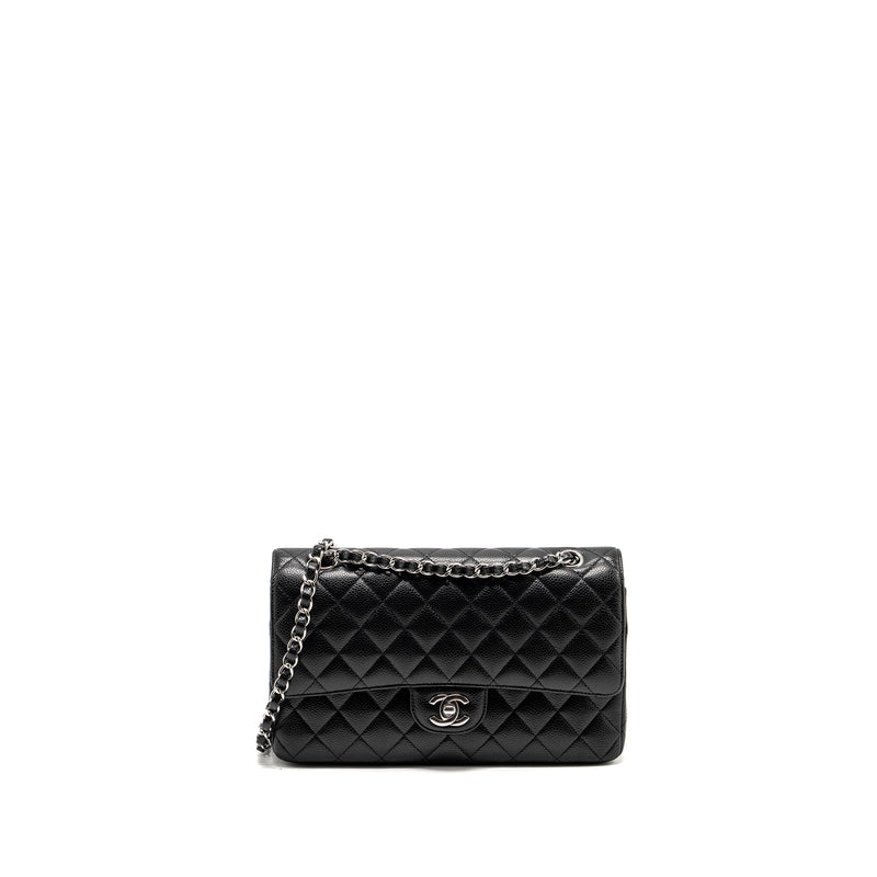 Chanel Medium Classic Double Flap Bag CAVIAR Black SHW (Microchip)