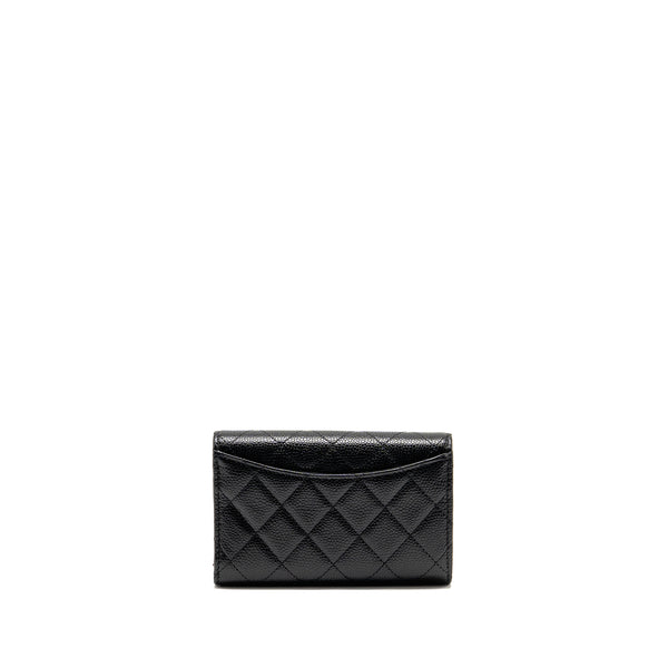 Chanel Classic Flap Wallet Caviar Black SHW (Microchip)