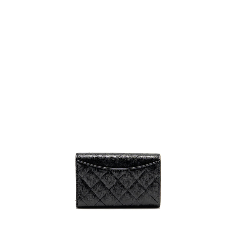 Chanel Classic Flap Wallet Caviar Black SHW (Microchip)
