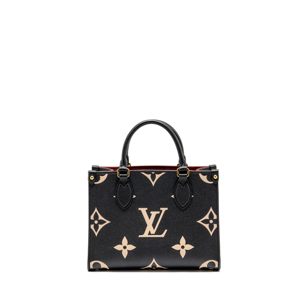 Louis Vuitton Onthego BB Bicolour Monogram Empreinte Leather Black/Beige GHW