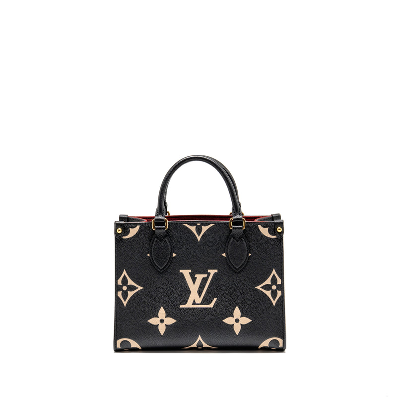 Louis Vuitton Onthego BB Bicolour Monogram Empreinte Leather Black/Beige GHW