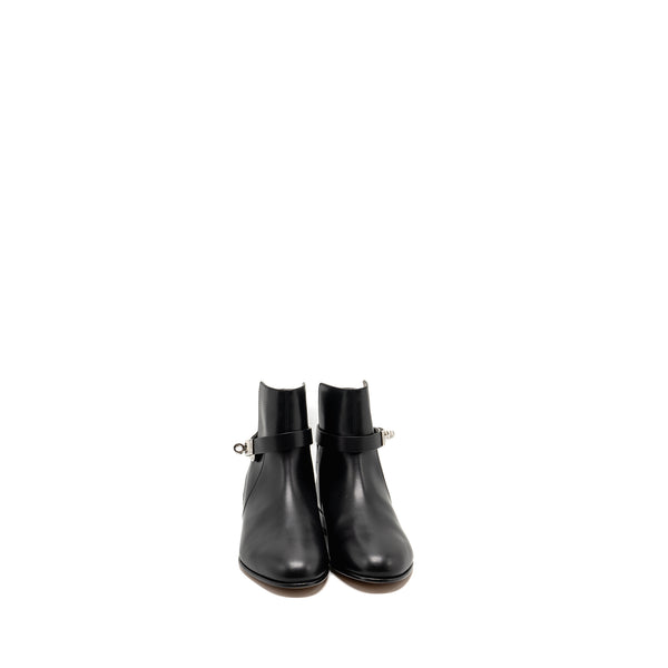 Hermes Size 37 Neo Ankle boots calfskin black SHW