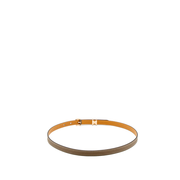 Hermes Size 75 Pop H 15 Belt Epsom Etoupe RGHW Stamp U