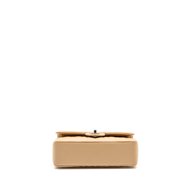 Chanel Small Classic Double Flap Bag Caviar Beige SHW (microchip)