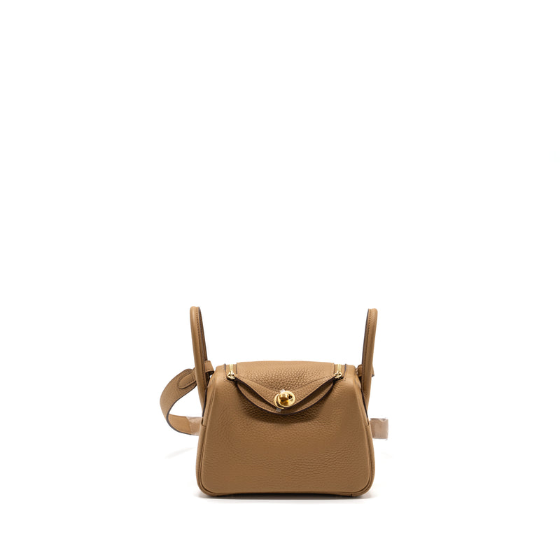 Hermes Mini Lindy Clemence Biscuit GHW Stamp B