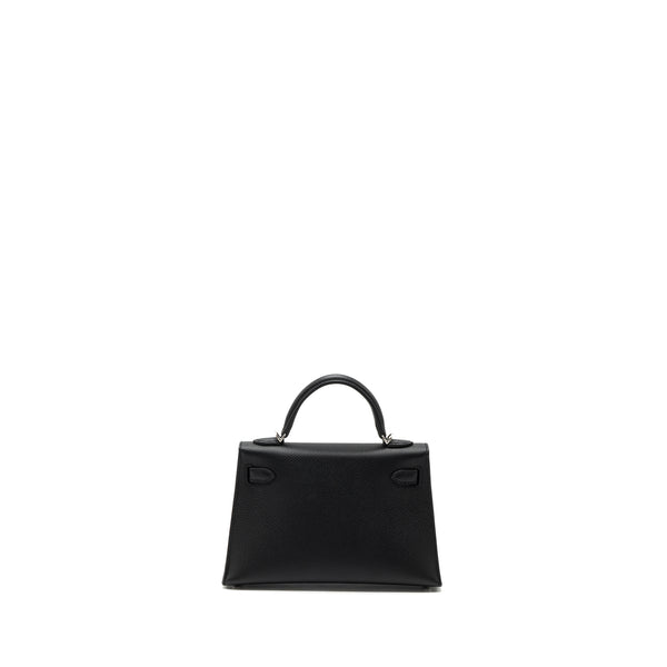 Hermes Mini Kelly Epsom Black SHW Stamp B