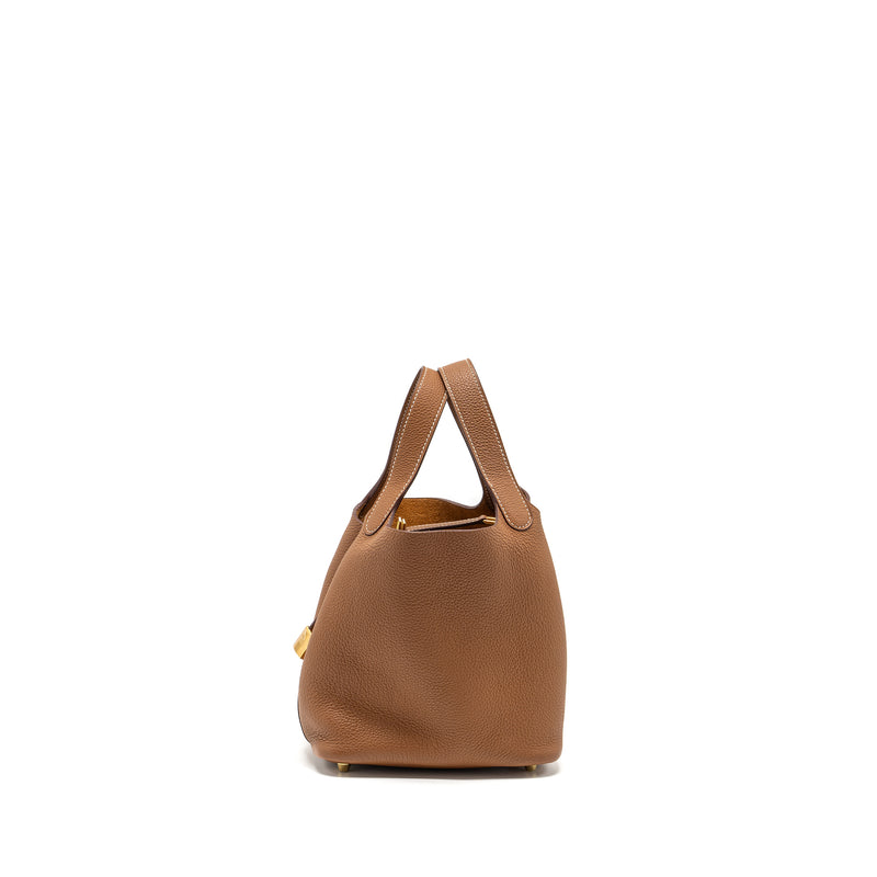 Hermes Picotin 18 Lock Bag Taurillon Maurice Gold GHW Stamp D