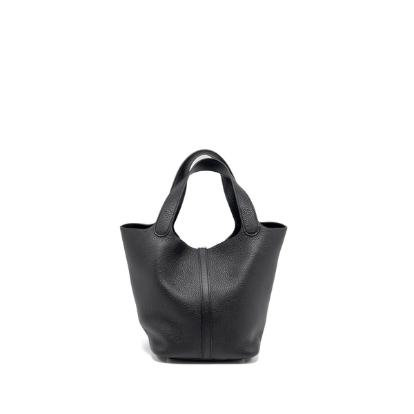 Hermes Picotin 22 Lock Bag Clemence Black SHW Stamp B