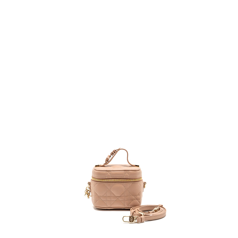 Dior Micro Lady Dior Vanity Case Cannage Lambskin Rose Des Vents Pink LGHW