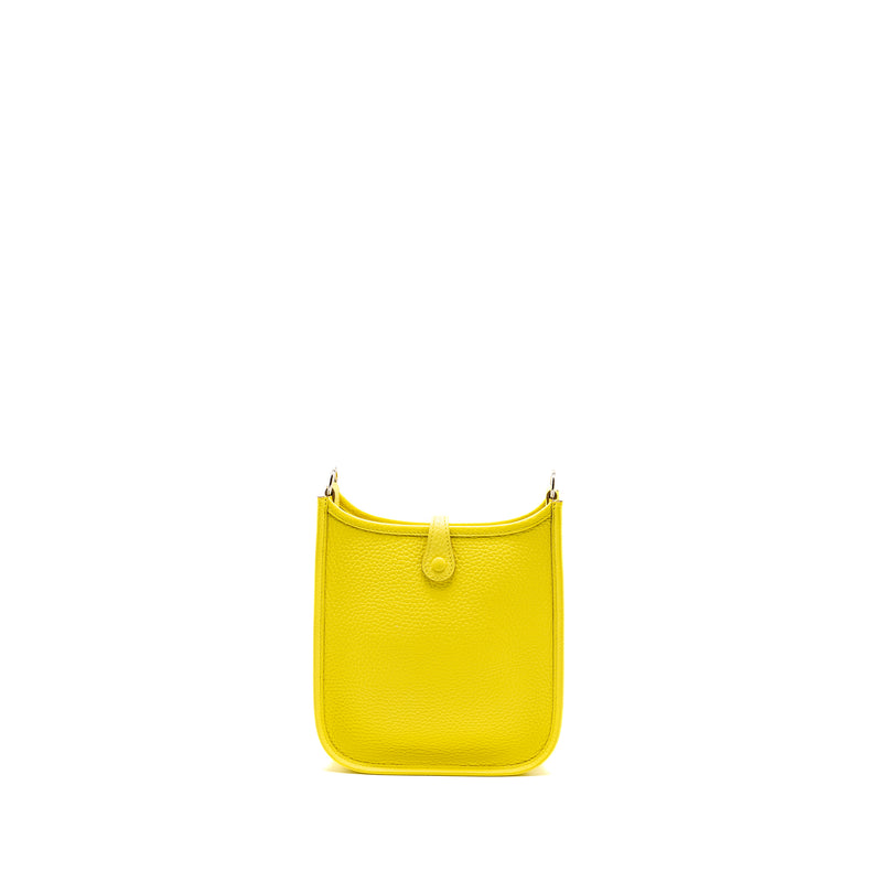 Hermes Mini Evelyne Clemence Limoncello SHW Stamp W