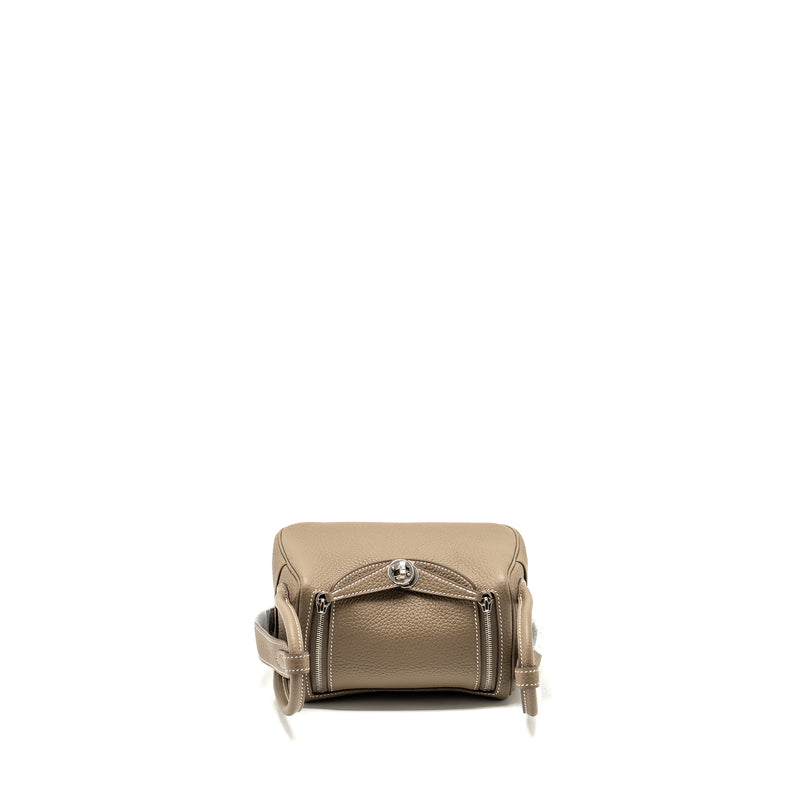 Hermes Mini Lindy Clemence Etoupe SHW Stamp W