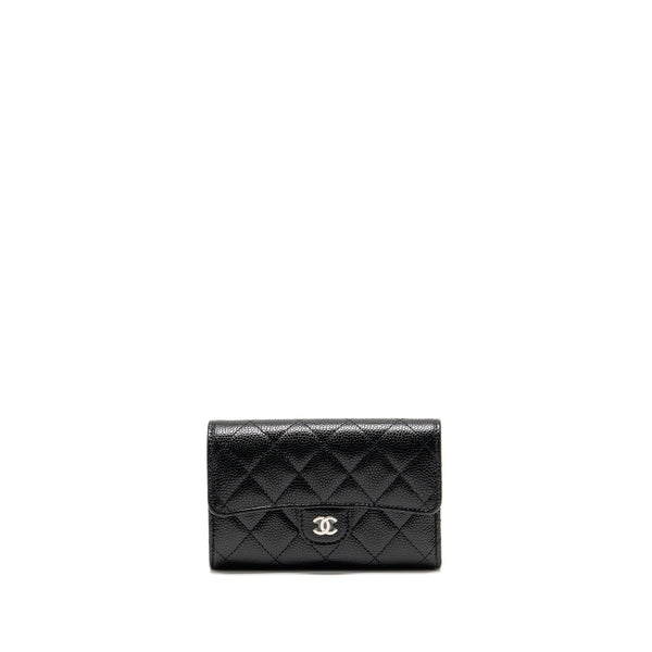 Chanel Classic Flap Wallet Caviar Black SHW (Microchip)