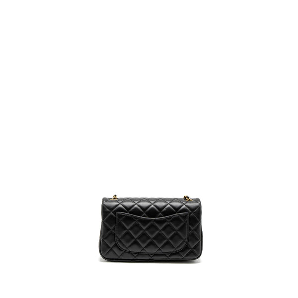 Chanel Pearl Crush Mini Rectangular Lambskin Black Brushed GHW (Microchip)