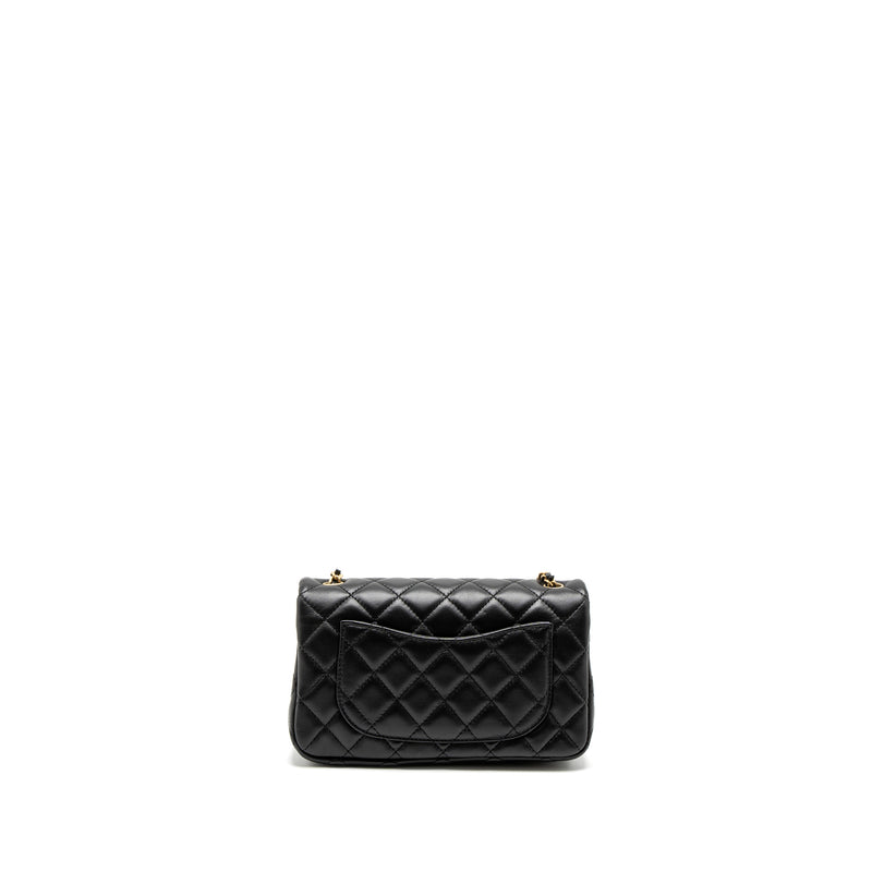 Chanel Pearl Crush Mini Rectangular Lambskin Black Brushed GHW (Microchip)
