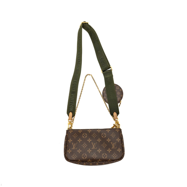 Louis Vuitton Multi Pochette Accessories Khaki Strap Monogram Canvas GHW