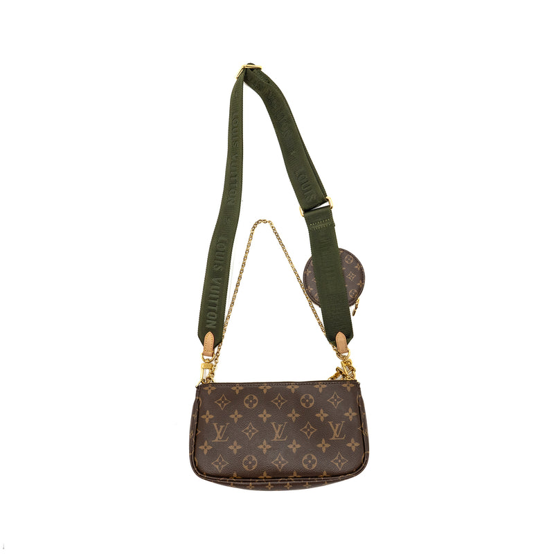 Louis Vuitton Multi Pochette Accessories Khaki Strap Monogram Canvas GHW