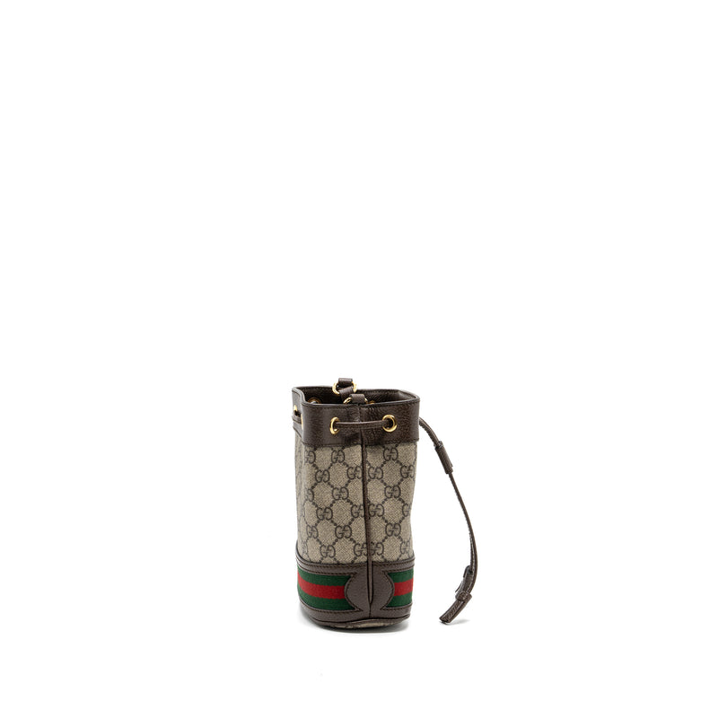 Gucci Ophidia Mini GG Bucket Bag Beige / Ebony GG Supreme Canvas GHW