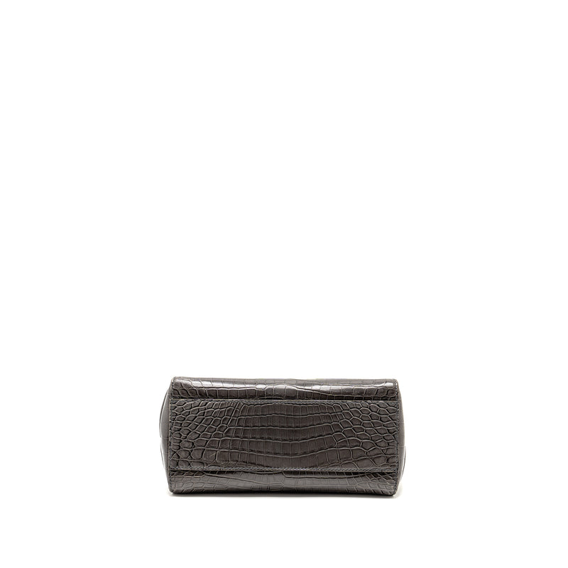 Fendi Mini Peekaboo Bag Crocodile Grey GHW