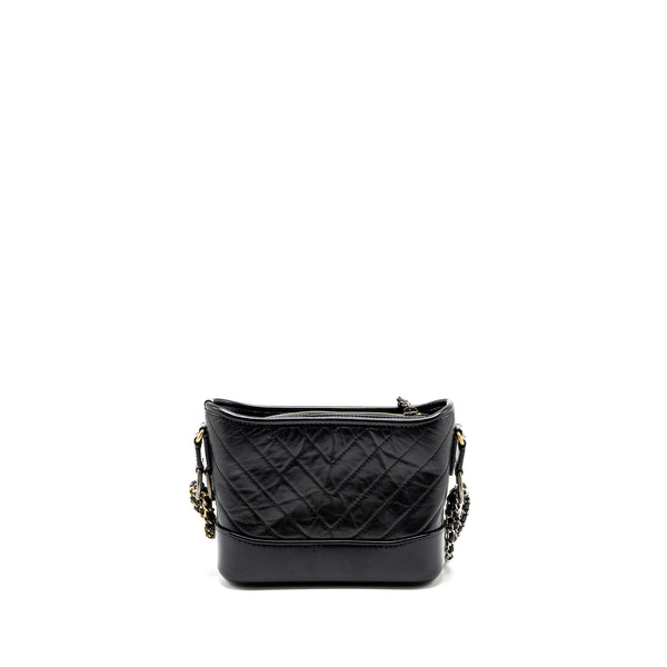 Chanel Small Chevron Gabrielle bag calfskin black multicolour hardware