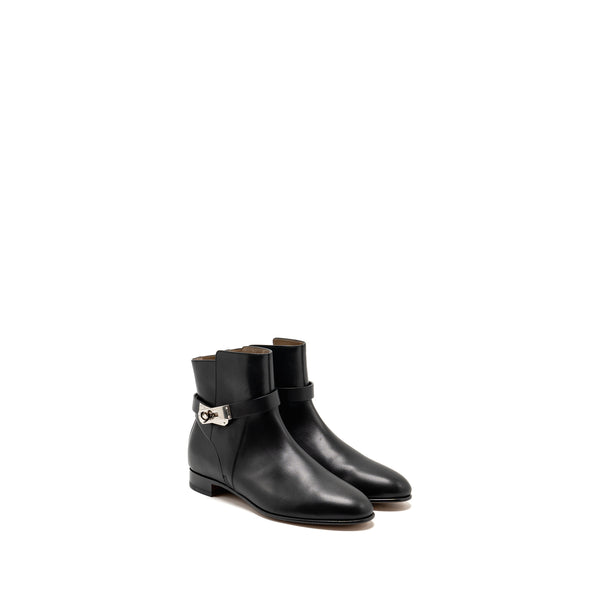 Hermes Size 37 Neo Ankle boots calfskin black SHW