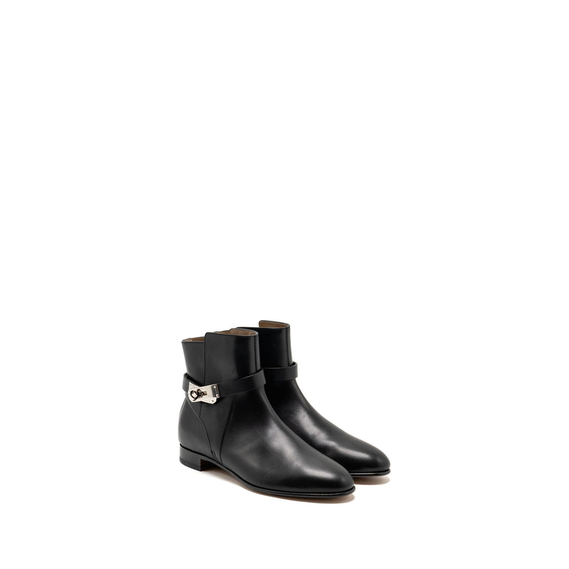 Hermes Size 37 Neo Ankle boots calfskin black SHW
