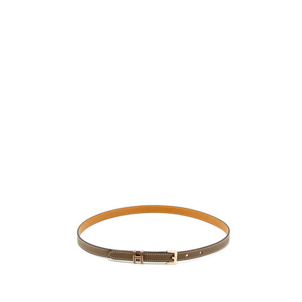 Hermes Size 75 Pop H 15 Belt Epsom Etoupe RGHW Stamp U