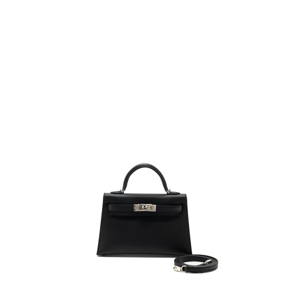 Hermes Mini Kelly Epsom Black SHW Stamp B