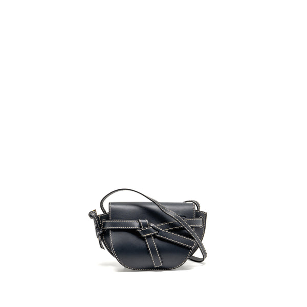 Loewe Mini Gate Bag Calfskin Dark Blue GHW