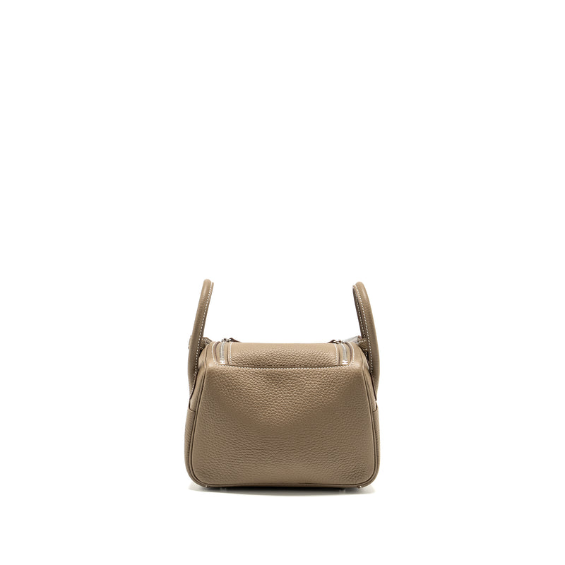Hermes Mini Lindy Clemence Etoupe SHW Stamp W