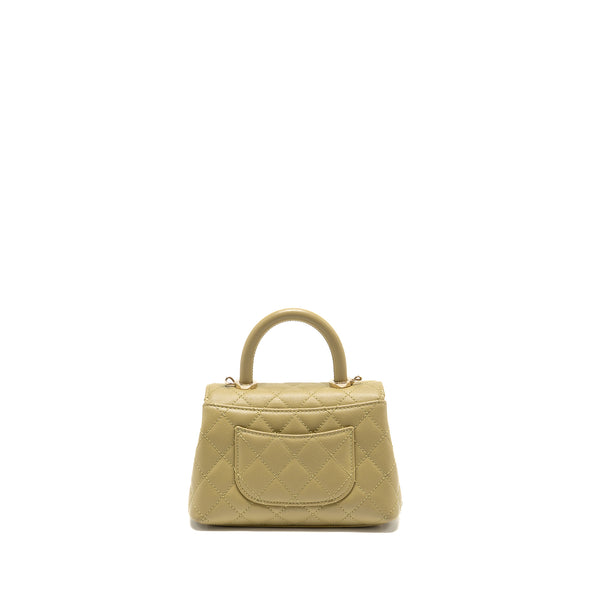 Chanel Mini Coco Handle Caviar Light Green LGHW (microchip)