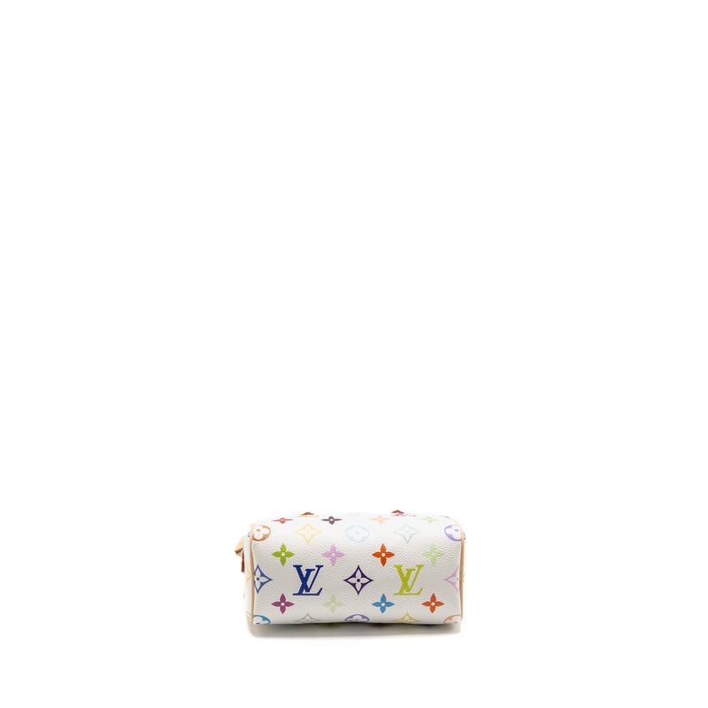 Louis Vuitton x Takashi Murakami Nano Speedy Multicoloured Monogram Canvas White GHW