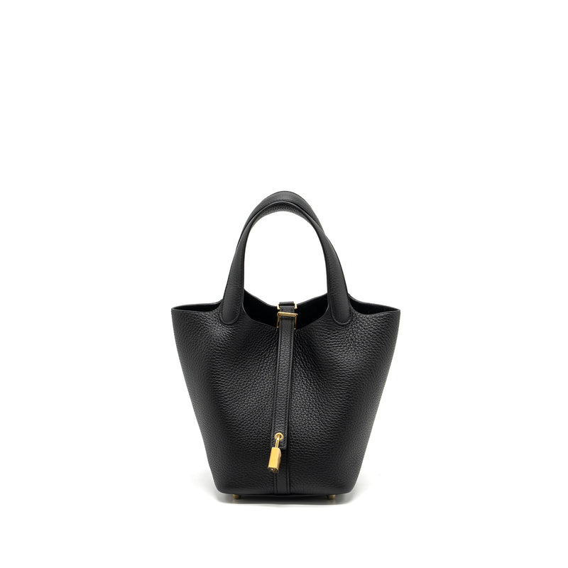 Hermers Picotin 18 Lock Bag Clemence Black GHW Stamp B