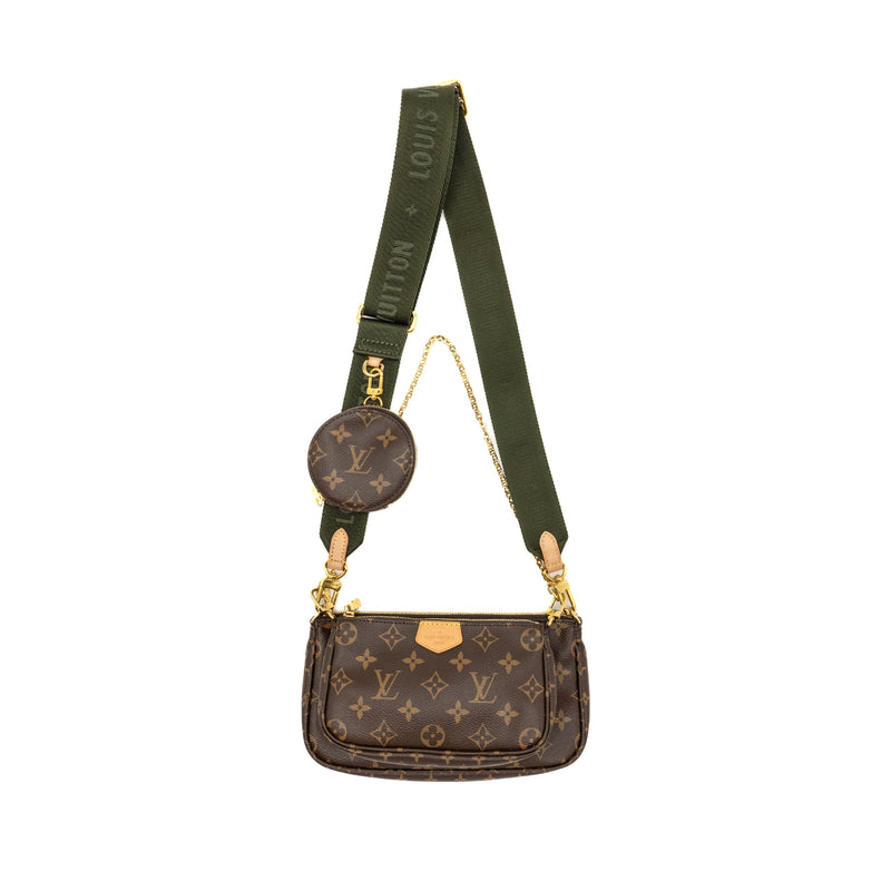 Louis Vuitton Multi Pochette Accessories Khaki Strap Monogram Canvas GHW