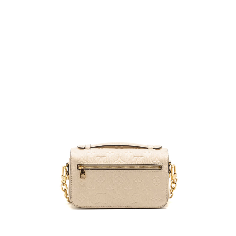 Louis Vuitton Pochette Métis East West Monogram Empreinte Leather Cream GHW